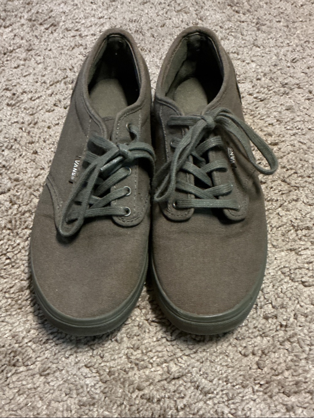 Vans Classic Canvas Lace-Up Sneakers in Olive